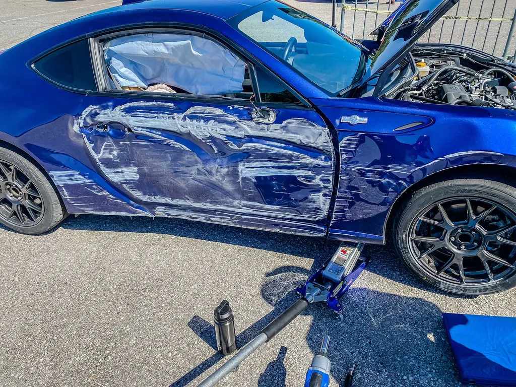 Scion FR-S after autocross crash