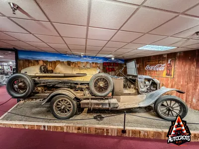 Riverside Special racer on trailer/truck  at Museum of Speed in Lincoln Nebraska