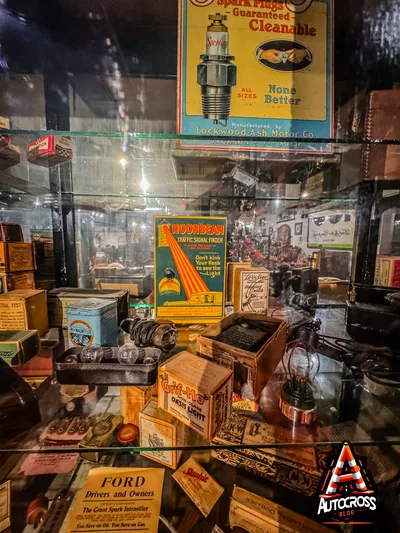 Items on a shelf at Museum of Speed in Lincoln Nebraska